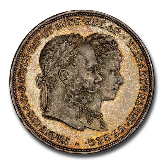 1879 Austria Silver 2 Florin Franz Joseph I MS-65 PCGS 1879 Austria Silver 2 Florin Franz Joseph I MS-65 PCGS